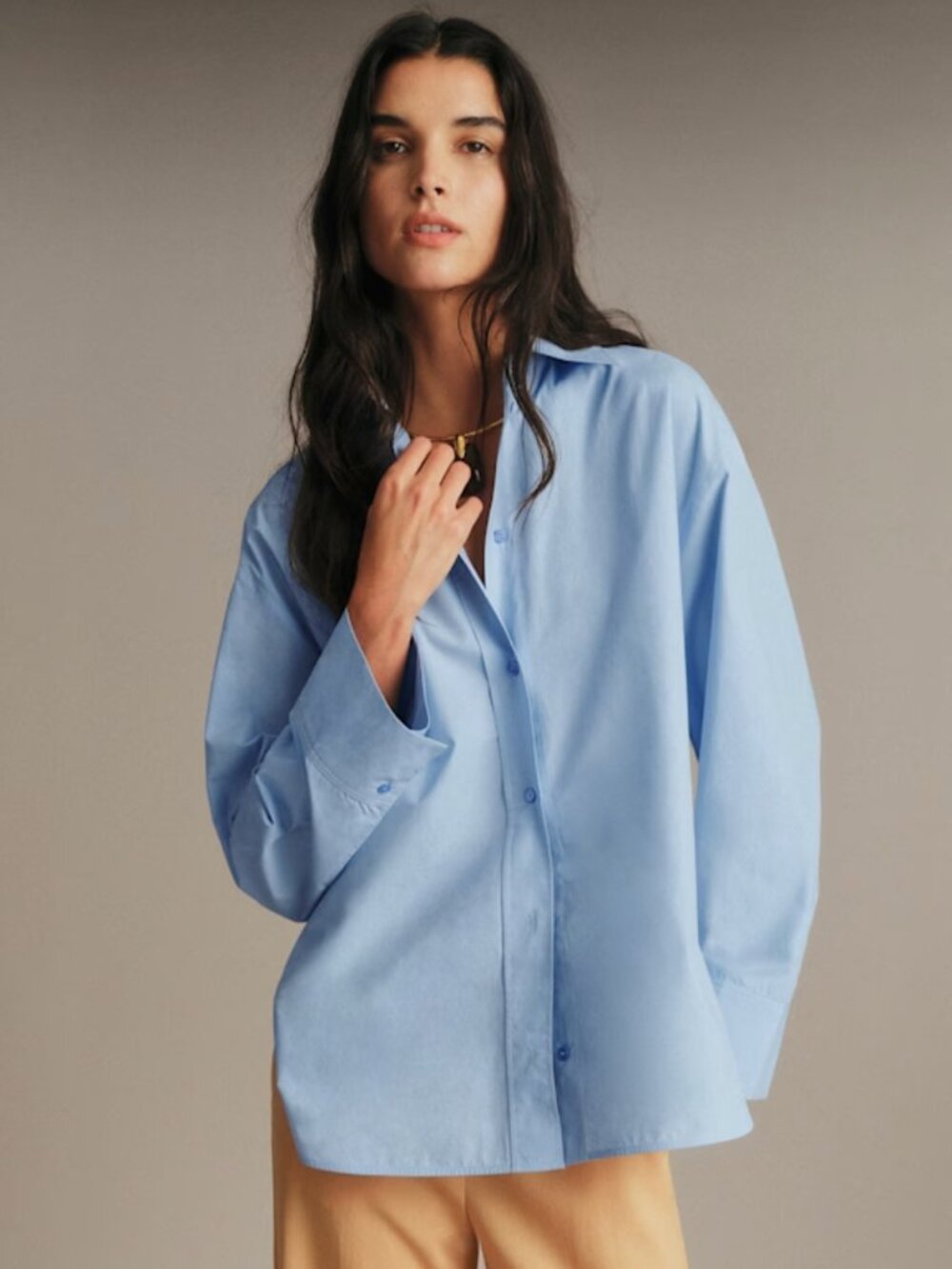 Sézane NWT Jade Shirt in Sky Blue Size 38/US 6